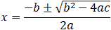 quadratic formula solution